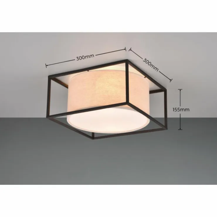 Luminaires Trio Plafonniers|Plafonnier Trio Ross Noir, 2 lumières