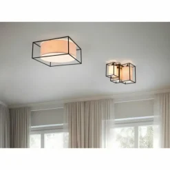 Luminaires Trio Plafonniers|Plafonnier Trio Ross Noir, 3 lumières