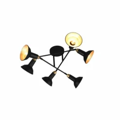 Luminaires Trio Plafonniers|Plafonnier Trio Roxie Noir, 6 lumières