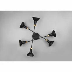 Luminaires Trio Plafonniers|Plafonnier Trio Roxie Noir, 6 lumières