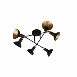 Luminaires Trio Plafonniers|Plafonnier Trio Roxie Noir, 6 lumières