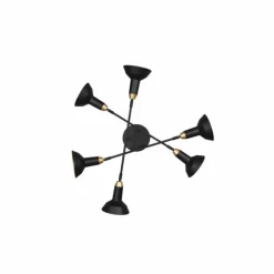 Luminaires Trio Plafonniers|Plafonnier Trio Roxie Noir, 6 lumières