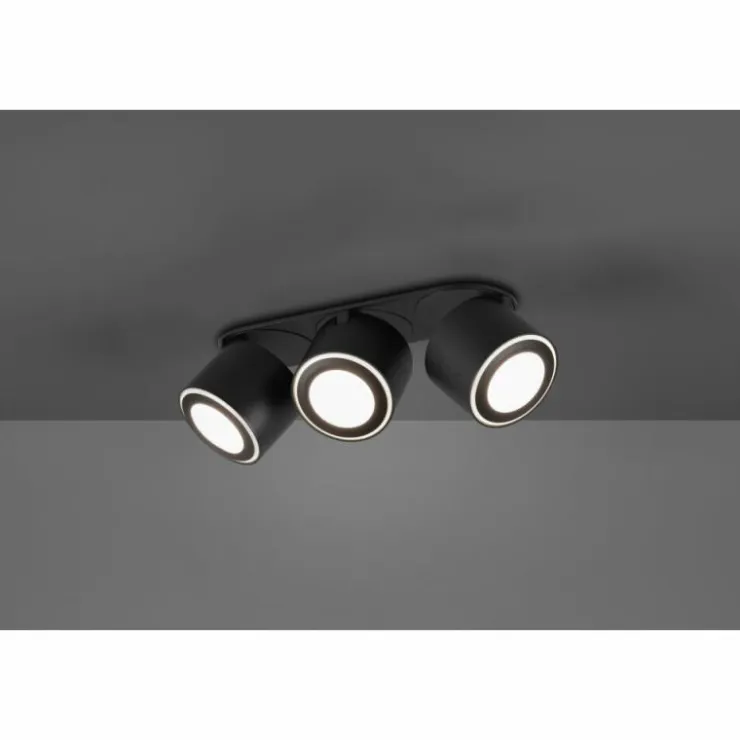 Luminaires Trio Éclairage Led|Plafonnier Trio Taurus LED Noir, 6 lumières