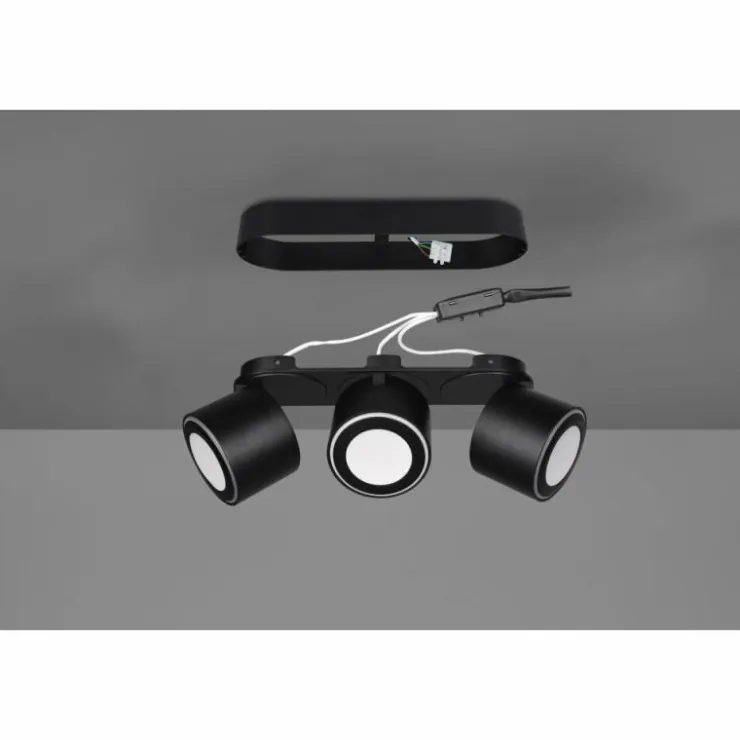 Luminaires Trio Éclairage Led|Plafonnier Trio Taurus LED Noir, 6 lumières