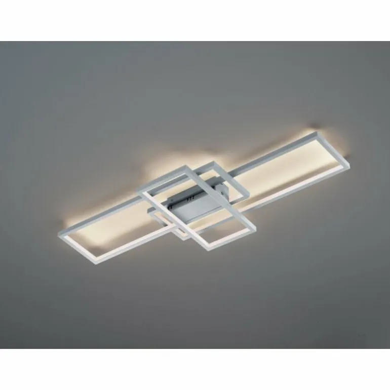 Plafonnier Trio THIAGO LED Nickel mat, 1 lumière, Télécommandes, Changeur de couleurs