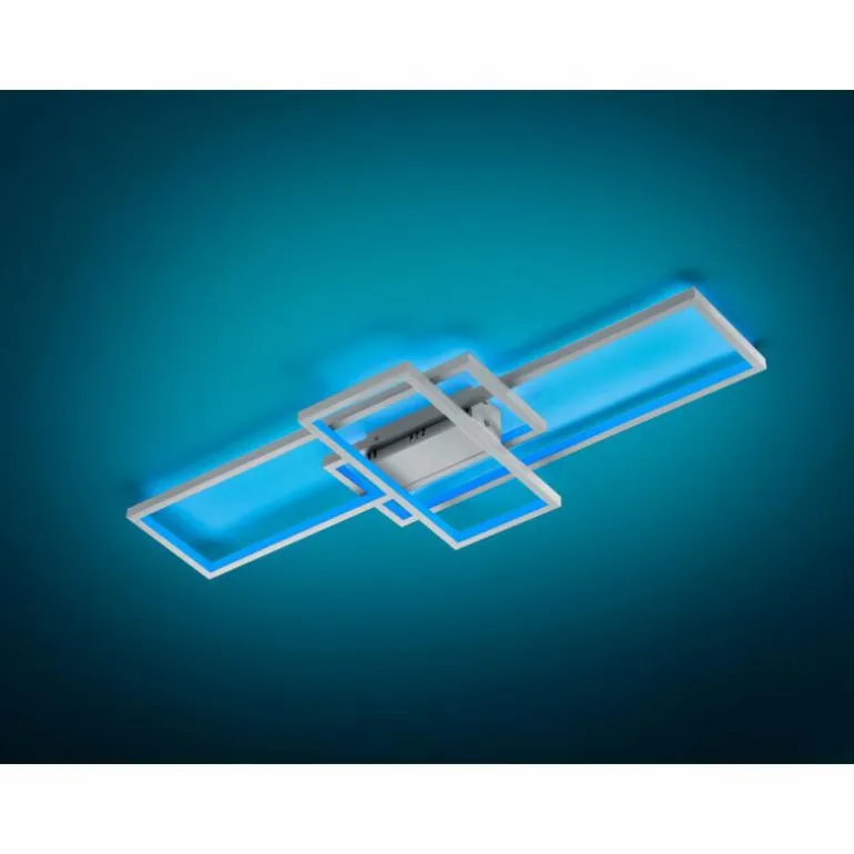 Plafonnier Trio THIAGO LED Nickel mat, 1 lumière, Télécommandes, Changeur de couleurs