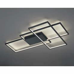 Plafonnier Trio THIAGO LED Anthracite, 1 lumière, Télécommandes, Changeur de couleurs