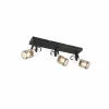 Luminaires Trio Spots Et Projecteurs|Plafonnier Trio TOSH Noir, 3 lumières