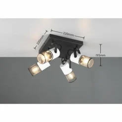 Luminaires Trio Spots Et Projecteurs|Plafonnier Trio TOSH Noir, 4 lumières