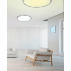 Plafonnier Trio WIZ GRIFFIN LED Nickel mat, 1 lumière, Télécommandes, Changeur de couleurs