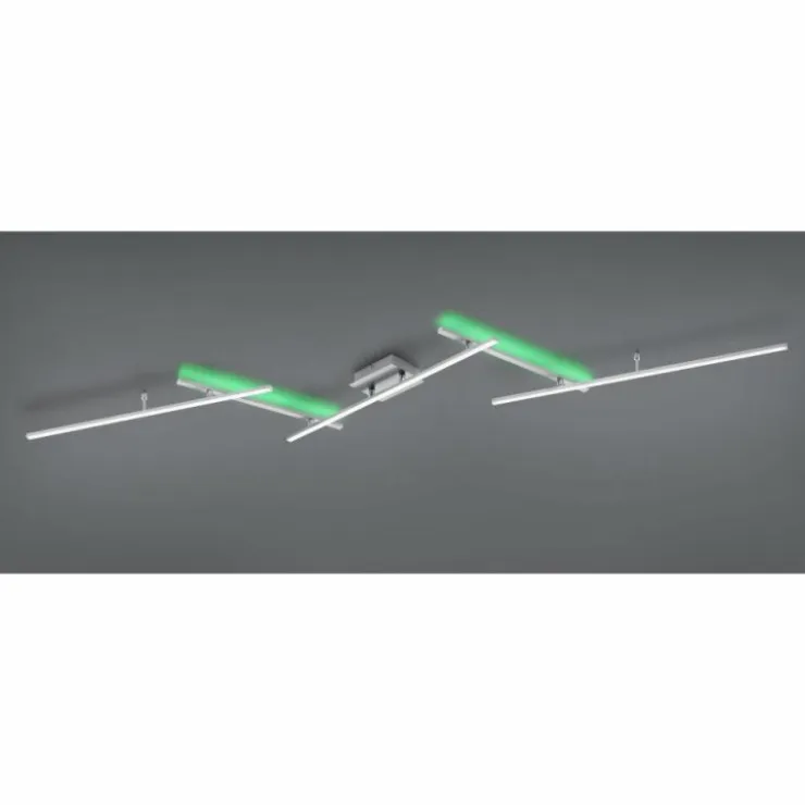 Luminaires Trio Éclairage Led|Plafonnier Trio-Leuchten Arvin LED Nickel mat, 2 lumières, Télécommandes, Changeur de couleurs