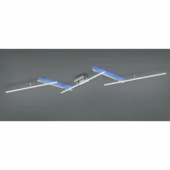 Luminaires Trio Éclairage Led|Plafonnier Trio-Leuchten Arvin LED Nickel mat, 2 lumières, Télécommandes, Changeur de couleurs