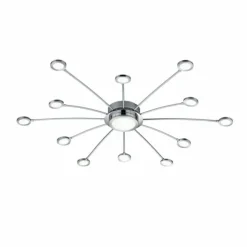 Luminaires Trio Éclairage Led|Plafonnier Trio-Leuchten Bodrum LED Chrome, 12 lumières, Télécommandes