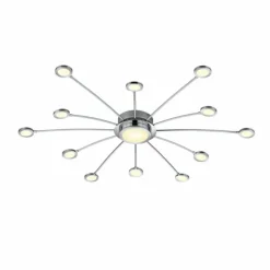 Luminaires Trio Éclairage Led|Plafonnier Trio-Leuchten Bodrum LED Chrome, 12 lumières, Télécommandes
