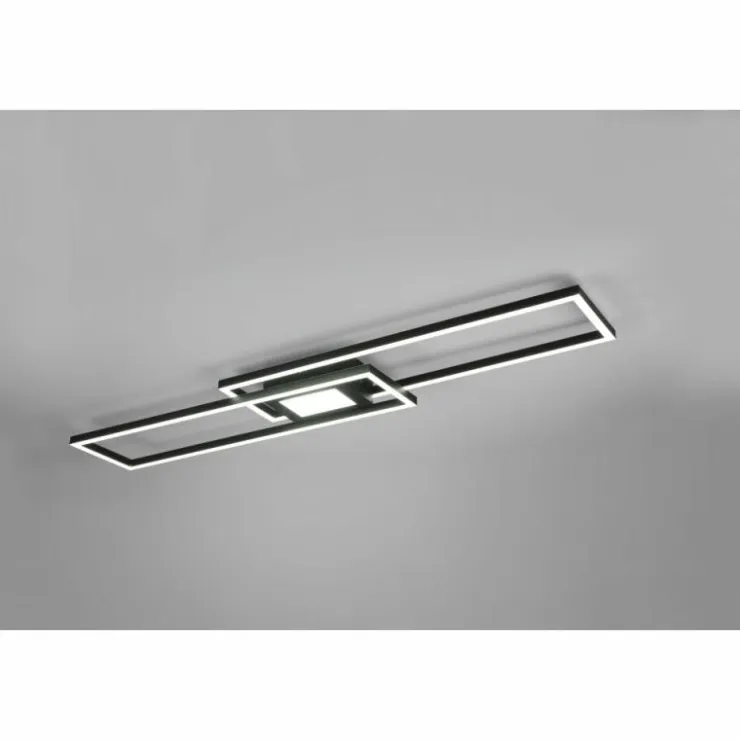 Luminaires Trio Éclairage Led|Plafonnier Trio-Leuchten Ganado LED Noir, 2 lumières, Télécommandes, Changeur de couleurs