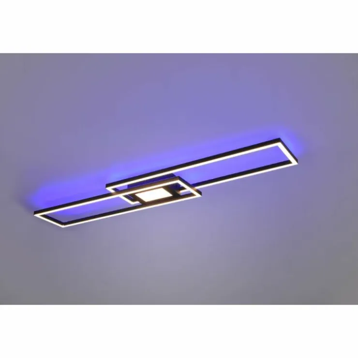 Luminaires Trio Éclairage Led|Plafonnier Trio-Leuchten Ganado LED Noir, 2 lumières, Télécommandes, Changeur de couleurs