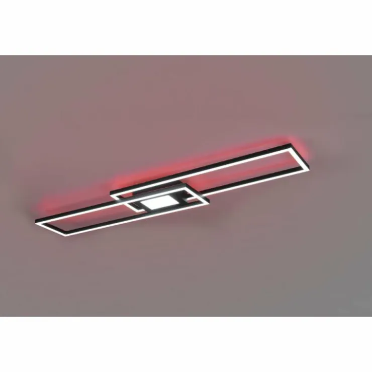 Luminaires Trio Éclairage Led|Plafonnier Trio-Leuchten Ganado LED Noir, 2 lumières, Télécommandes, Changeur de couleurs