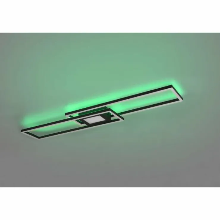 Luminaires Trio Éclairage Led|Plafonnier Trio-Leuchten Ganado LED Noir, 2 lumières, Télécommandes, Changeur de couleurs
