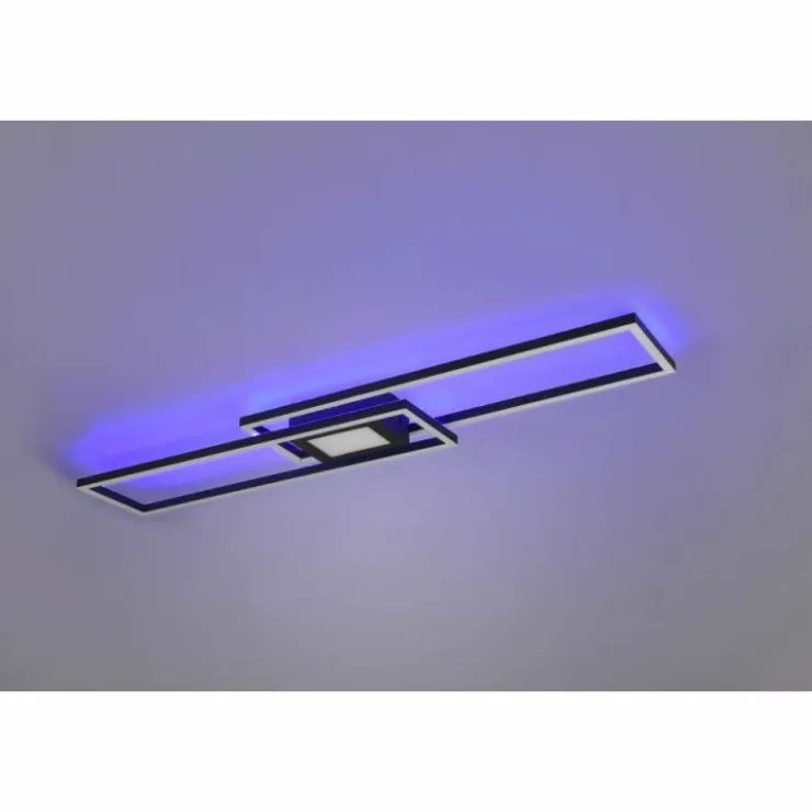 Luminaires Trio Éclairage Led|Plafonnier Trio-Leuchten Ganado LED Noir, 2 lumières, Télécommandes, Changeur de couleurs