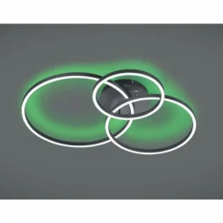 Luminaires Trio Éclairage Led|Plafonnier Trio-Leuchten Winona LED Noir, 2 lumières, Télécommandes, Changeur de couleurs
