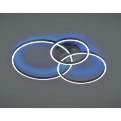 Luminaires Trio Éclairage Led|Plafonnier Trio-Leuchten Winona LED Noir, 2 lumières, Télécommandes, Changeur de couleurs