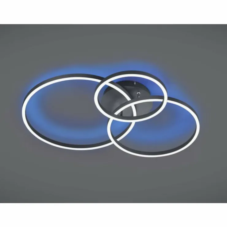 Luminaires Trio Éclairage Led|Plafonnier Trio-Leuchten Winona LED Noir, 2 lumières, Télécommandes, Changeur de couleurs