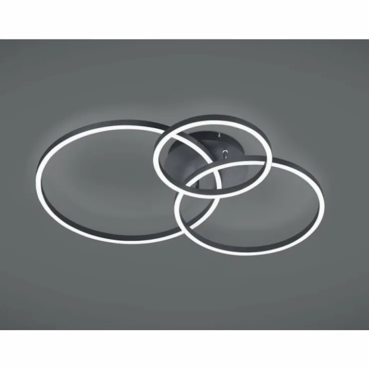 Luminaires Trio Éclairage Led|Plafonnier Trio-Leuchten Winona LED Noir, 2 lumières, Télécommandes, Changeur de couleurs