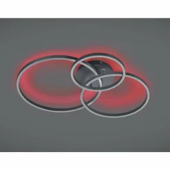 Luminaires Trio Éclairage Led|Plafonnier Trio-Leuchten Winona LED Noir, 2 lumières, Télécommandes, Changeur de couleurs