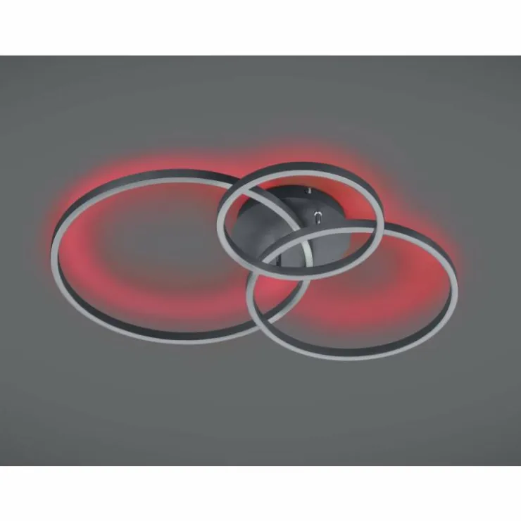 Luminaires Trio Éclairage Led|Plafonnier Trio-Leuchten Winona LED Noir, 2 lumières, Télécommandes, Changeur de couleurs