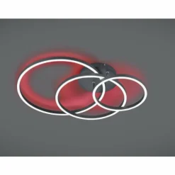 Luminaires Trio Éclairage Led|Plafonnier Trio-Leuchten Winona LED Noir, 2 lumières, Télécommandes, Changeur de couleurs