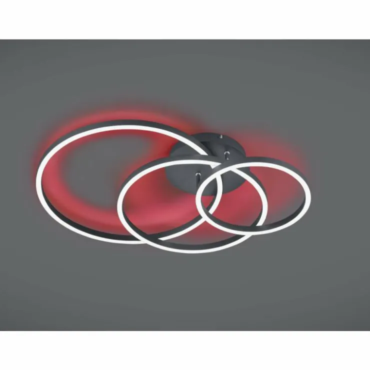 Luminaires Trio Éclairage Led|Plafonnier Trio-Leuchten Winona LED Noir, 2 lumières, Télécommandes, Changeur de couleurs