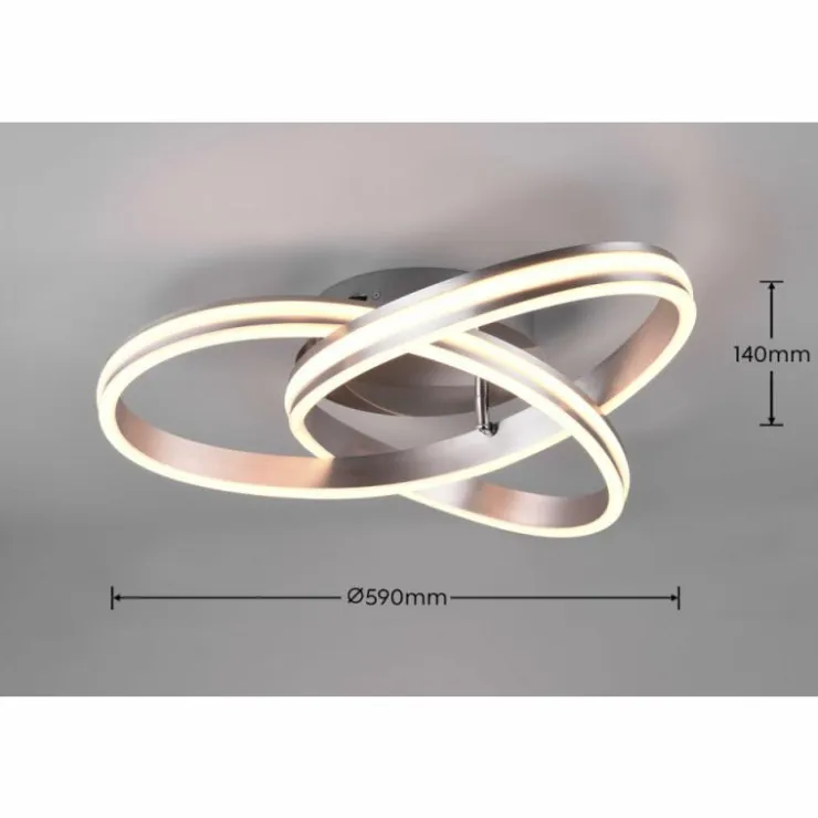 Luminaires Trio Éclairage Led|Plafonnier Trio-Leuchten Yara LED Nickel mat, 1 lumière
