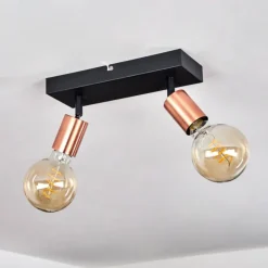 hofstein Spots Et Projecteurs|Plafonnier Tulla Cuivre, Noir, 2 lumières