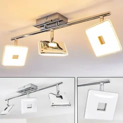 hofstein Spots Et Projecteurs|Plafonnier Vallorbe LED Chrome, 3 lumières