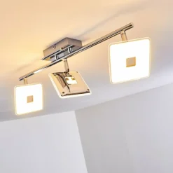 hofstein Spots Et Projecteurs|Plafonnier Vallorbe LED Chrome, 3 lumières