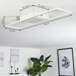 hofstein Éclairage Led|Plafonnier Vaseux LED Blanc, 1 lumière