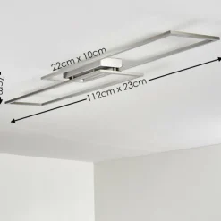 hofstein Éclairage Led|Plafonnier Veyrier LED Acier brossé, 2 lumières