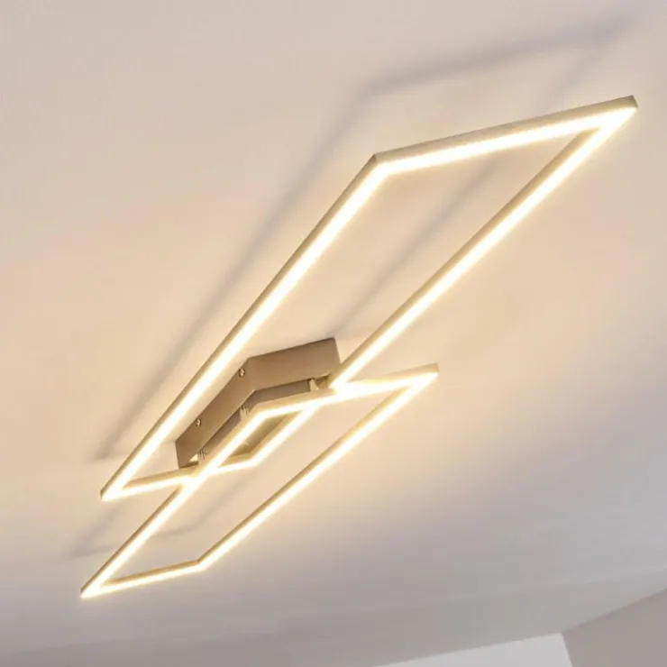 hofstein Éclairage Led|Plafonnier Veyrier LED Acier brossé, 2 lumières