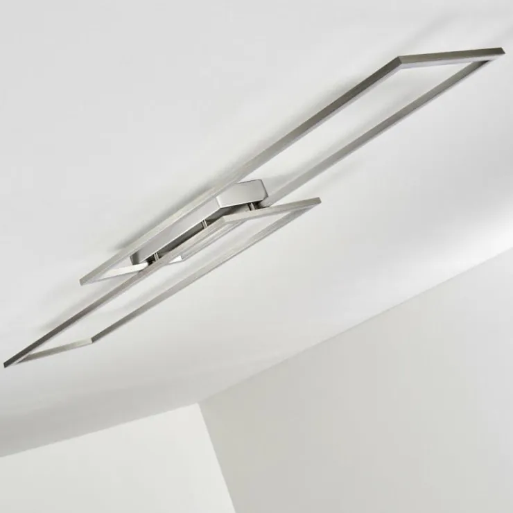 hofstein Éclairage Led|Plafonnier Veyrier LED Acier brossé, 2 lumières