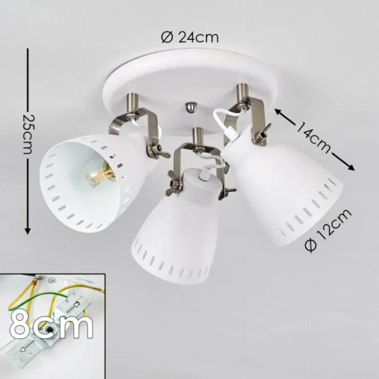 hofstein Spots Et Projecteurs|Plafonnier Vlissingen Nickel mat, Blanc, 3 lumières