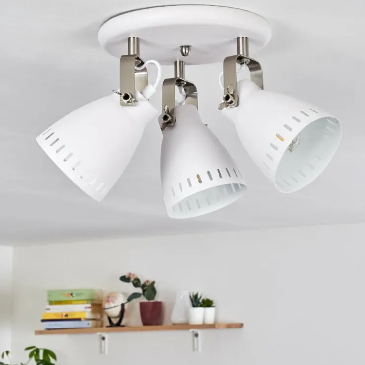hofstein Spots Et Projecteurs|Plafonnier Vlissingen Nickel mat, Blanc, 3 lumières