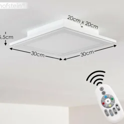 Plafonnier Voisines LED Blanc, 1 lumière, Télécommandes, Changeur de couleurs