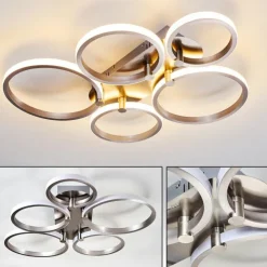 hofstein Éclairage Led|Plafonnier Volonne LED Argenté, 5 lumières