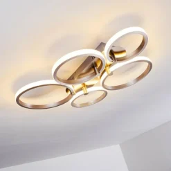 hofstein Éclairage Led|Plafonnier Volonne LED Argenté, 5 lumières