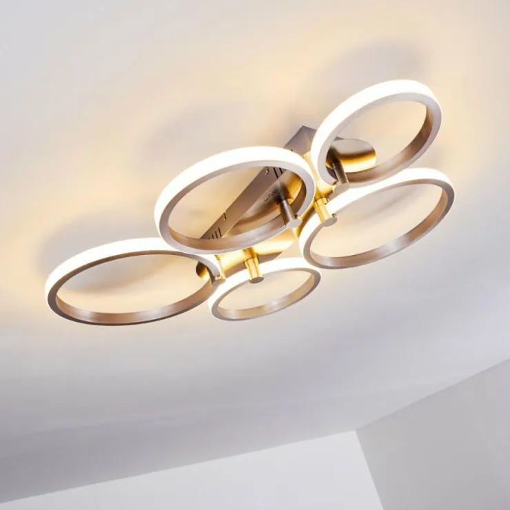 hofstein Éclairage Led|Plafonnier Volonne LED Argenté, 5 lumières