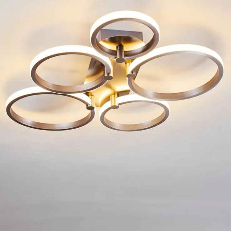 hofstein Éclairage Led|Plafonnier Volonne LED Argenté, 5 lumières