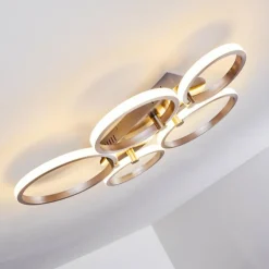 hofstein Éclairage Led|Plafonnier Volonne LED Argenté, 5 lumières