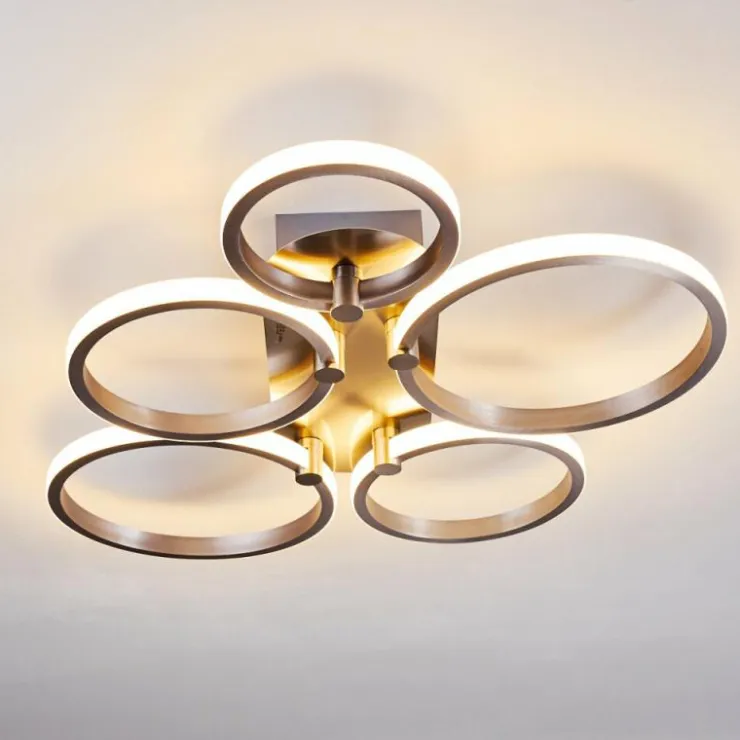 hofstein Éclairage Led|Plafonnier Volonne LED Argenté, 5 lumières