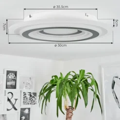 hofstein Éclairage Led|Plafonnier Wawo LED Blanc, 1 lumière, Télécommandes