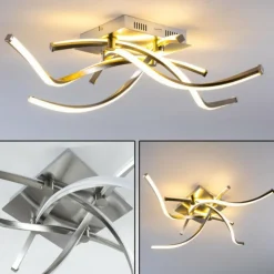hofstein Éclairage Led|Plafonnier Wellington LED Aluminium, 4 lumières